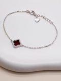 IBB red clover cubic zirconia bracelet (British brand)