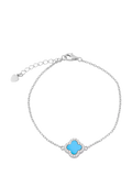 IBB turquoise clover cubic zirconia bracelet - British product