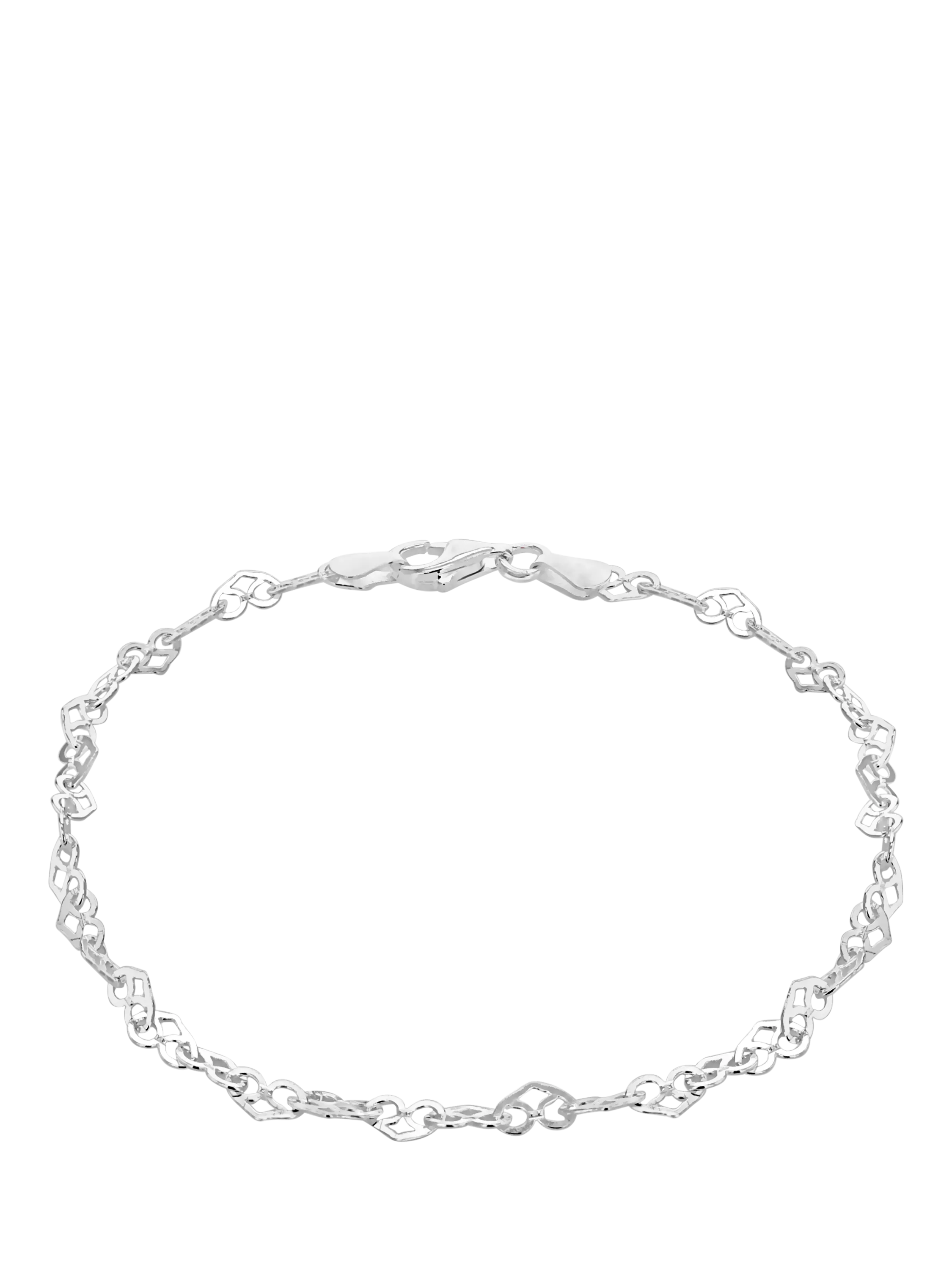 IBB heart link bracelet sterling silver - British product