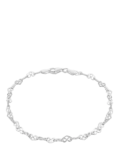 John Lewis IBB Sterling Silver Heart Link Bracelet- Buy online at McGrocer