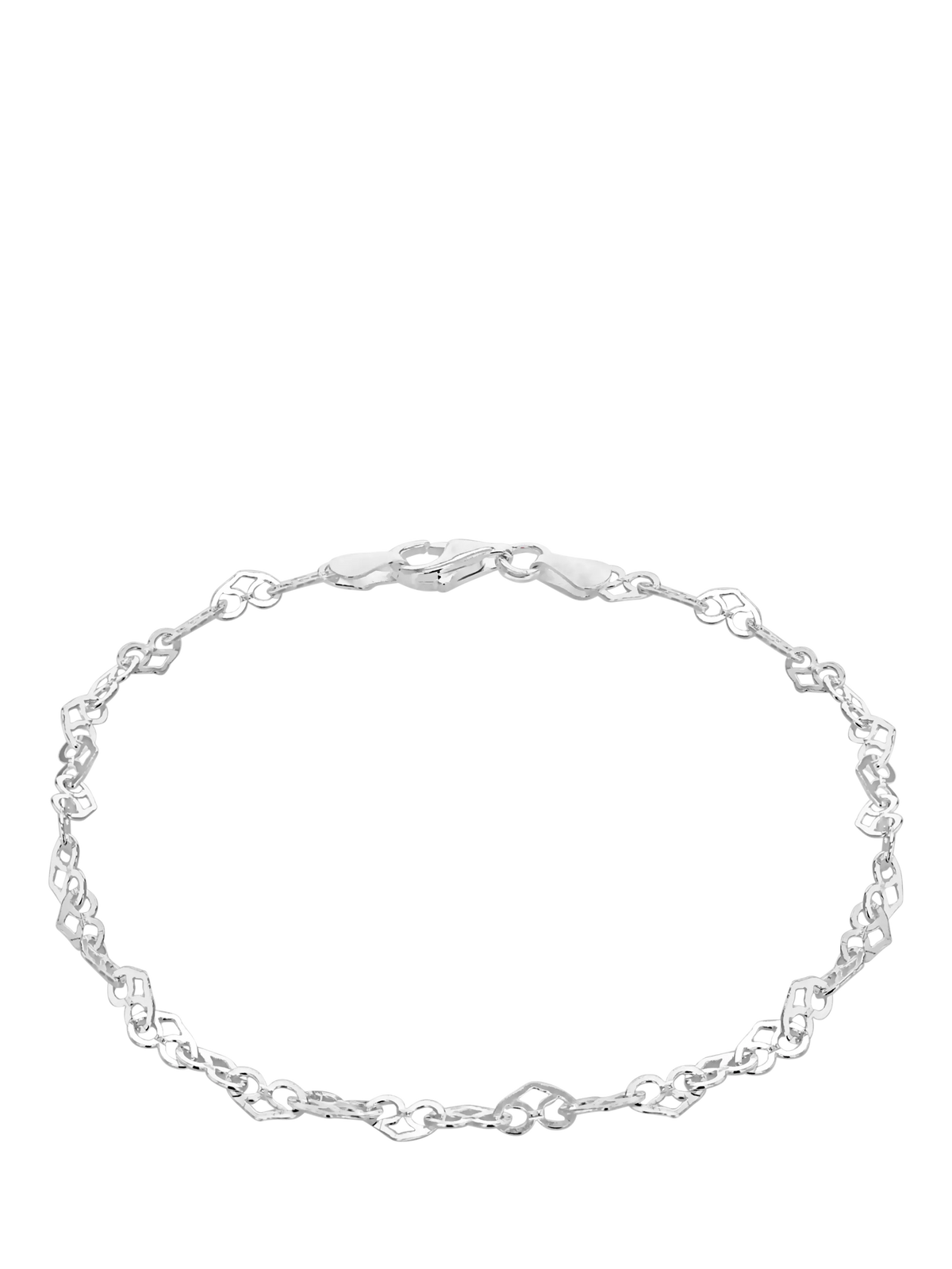 IBB heart link bracelet sterling silver - British product