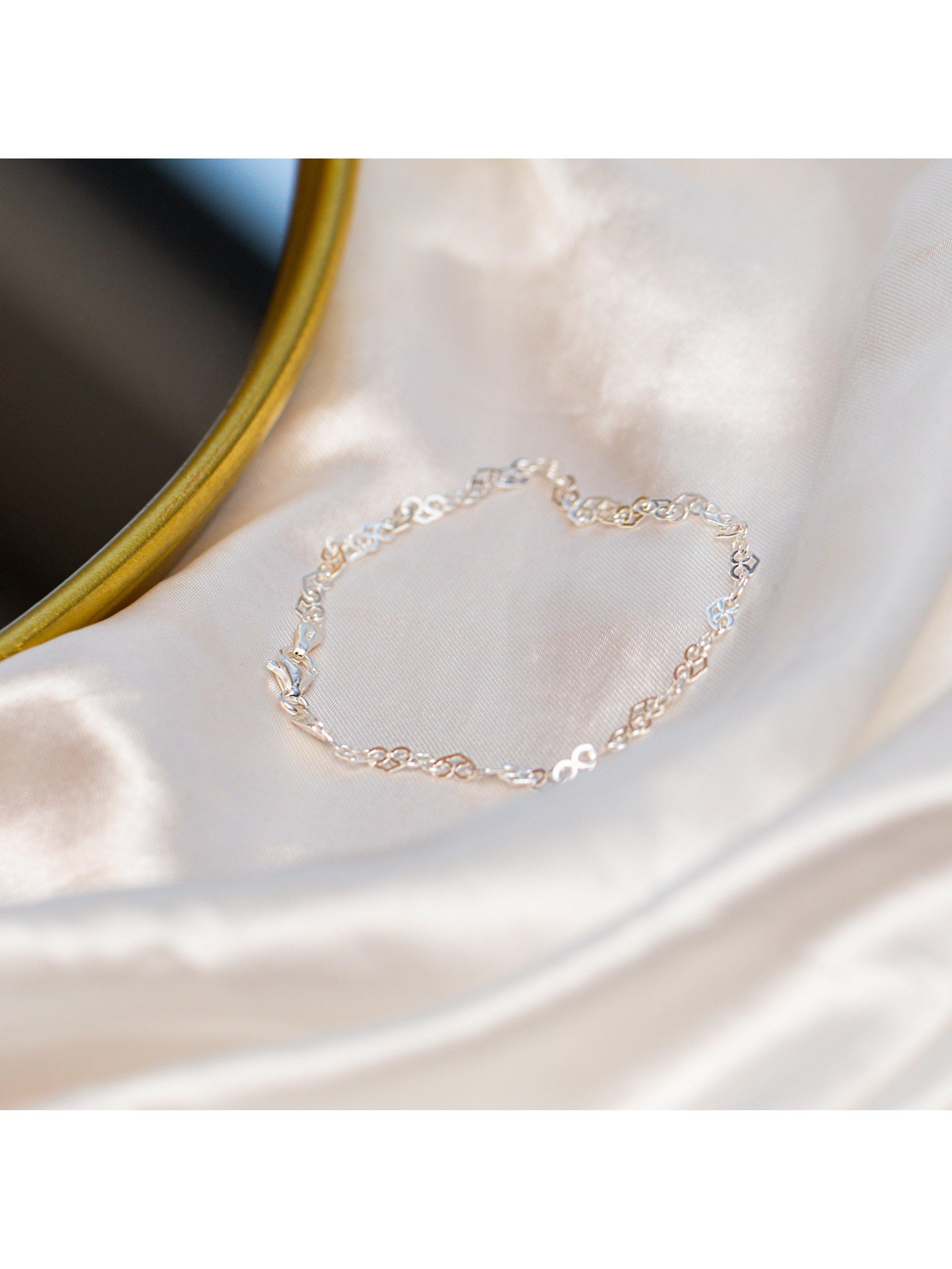 IBB heart link bracelet sterling silver - British product