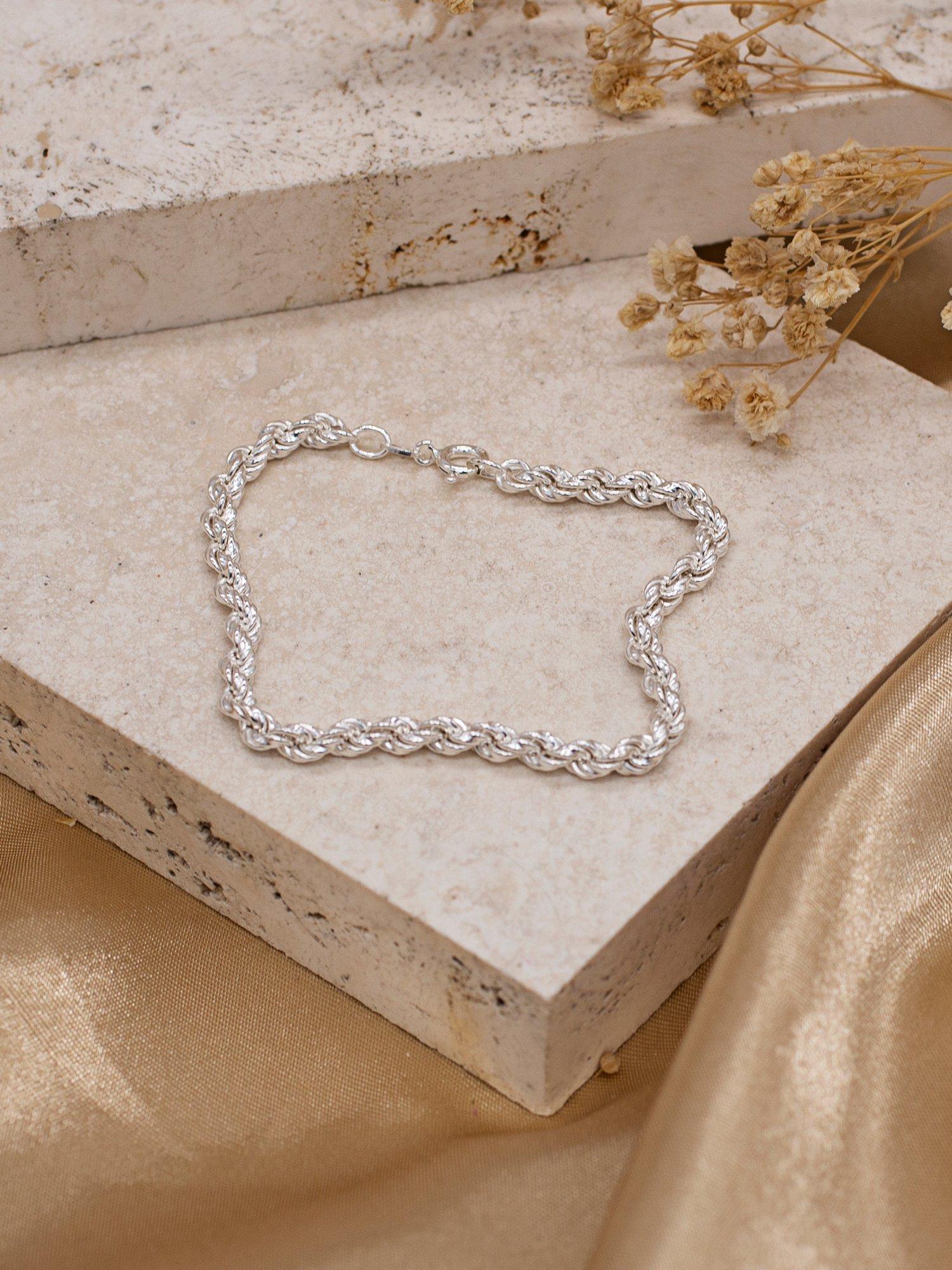 IBB sterling silver hollow rope chain bracelet, UK version