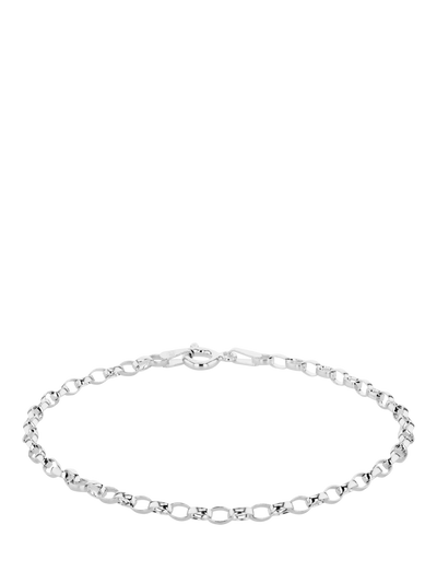 John Lewis IBB Sterling Silver Oval Belcher Bracelet- Buy online at McGrocer
