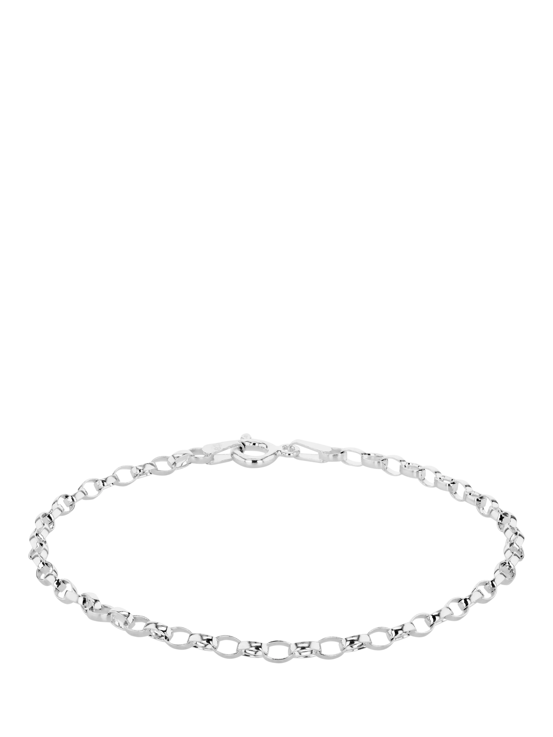 IBB sterling silver oval belcher bracelet 18cm, imported from the UK