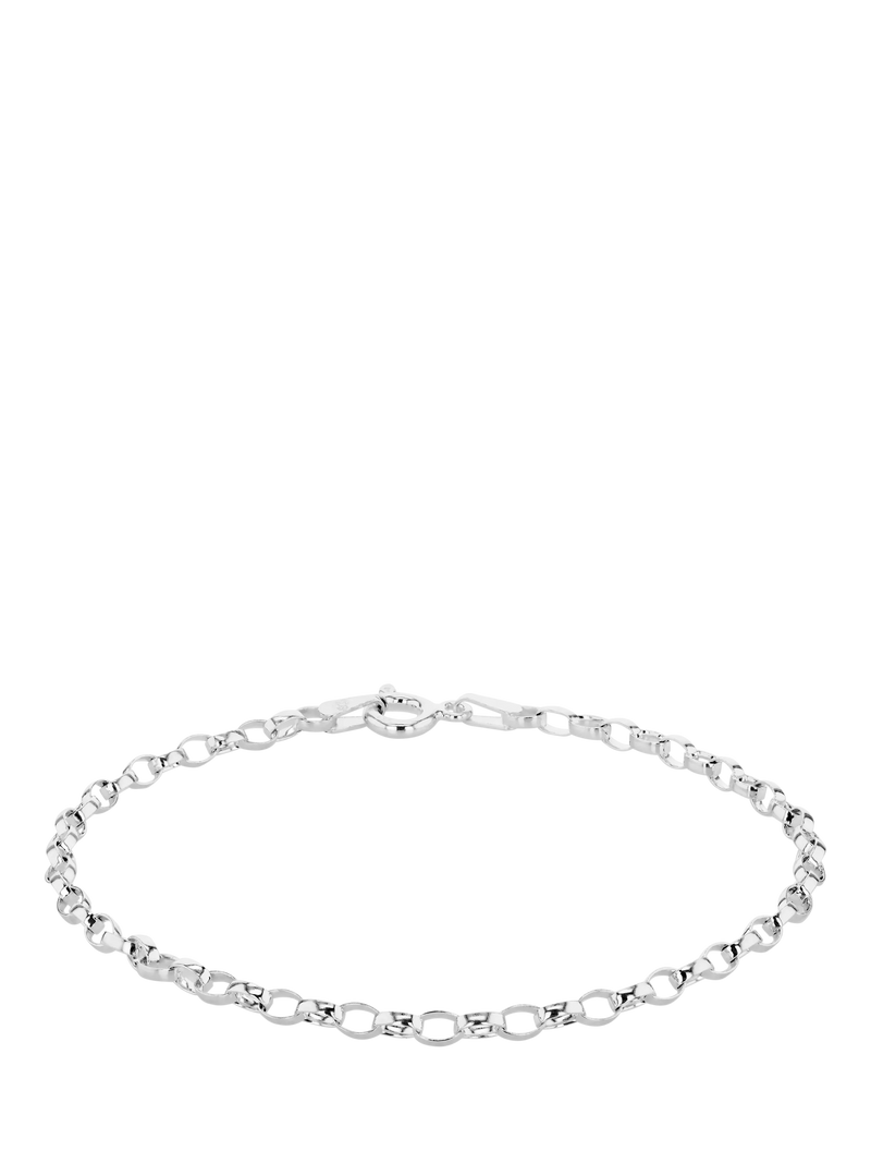IBB sterling silver oval belcher bracelet 18cm, imported from the UK