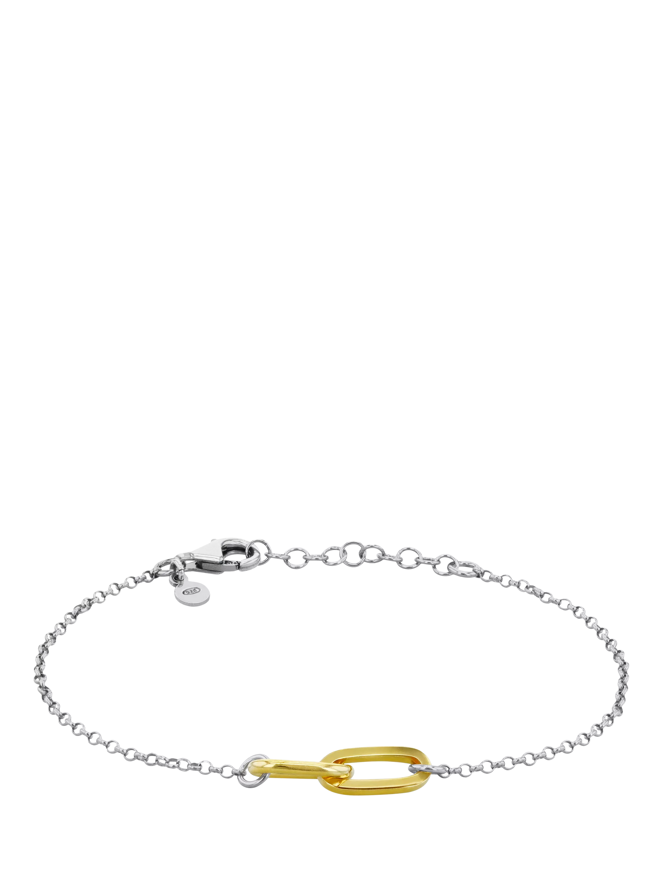 IBB two tone paper link bracelet sterling silver (British brand)