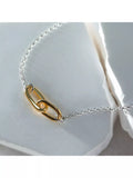 IBB two tone paper link bracelet sterling silver (British brand)