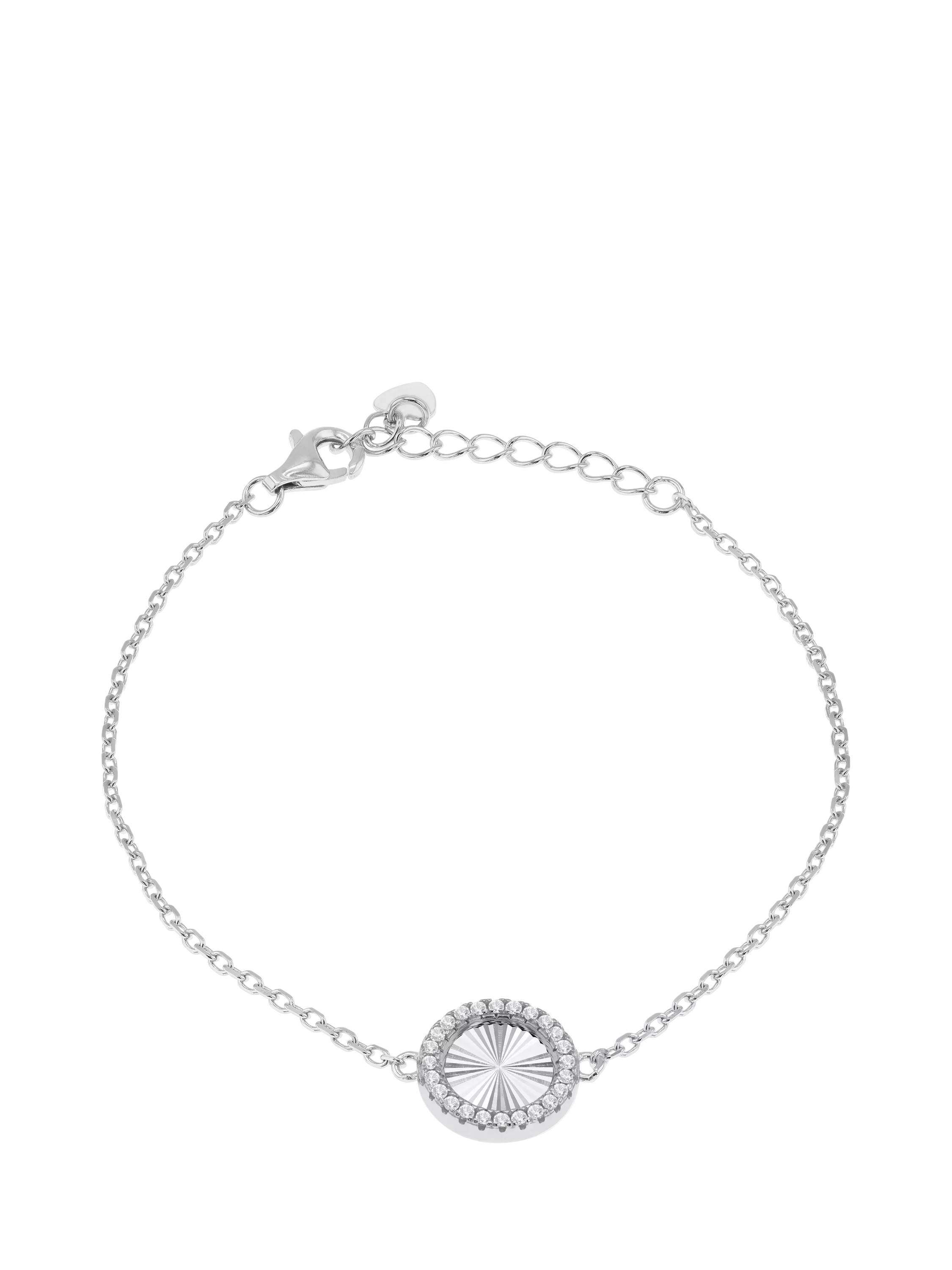 IBB cubic zirconia rainbow pendant bracelet 16-19cm (British brand)