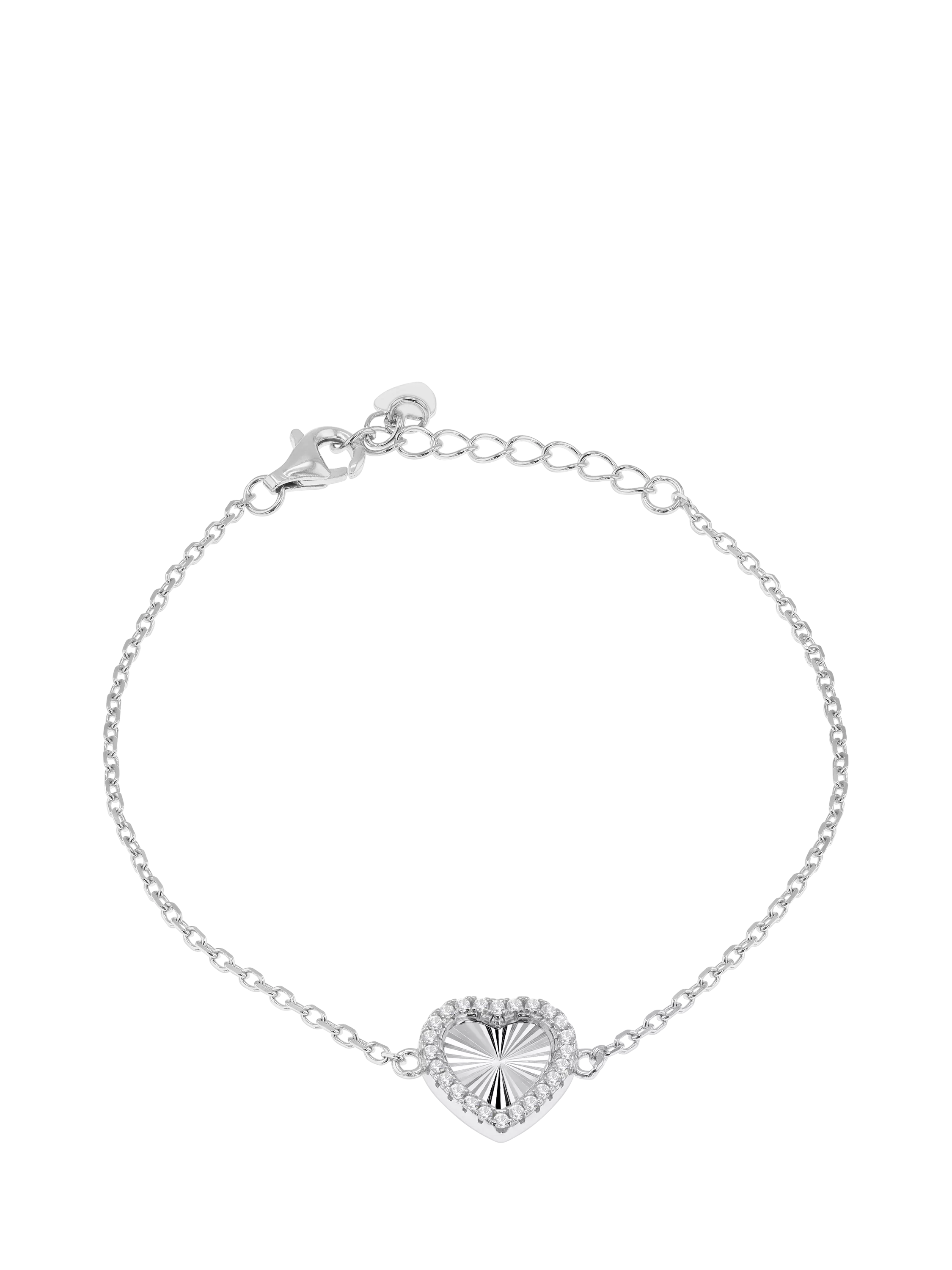 IBB rainbow heart pendant bracelet 16-19cm (British brand)