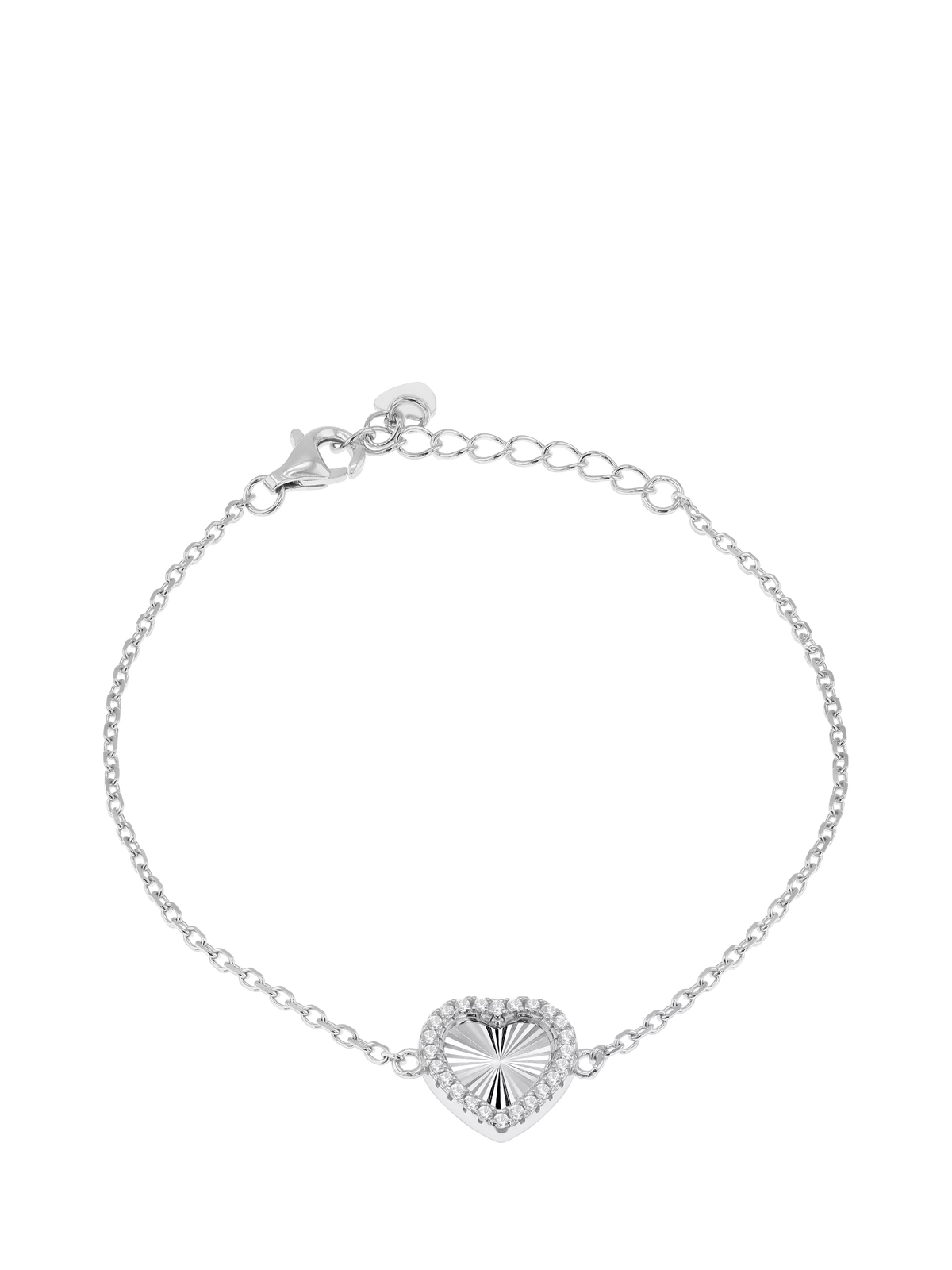 IBB rainbow heart pendant bracelet 16-19cm (British brand)