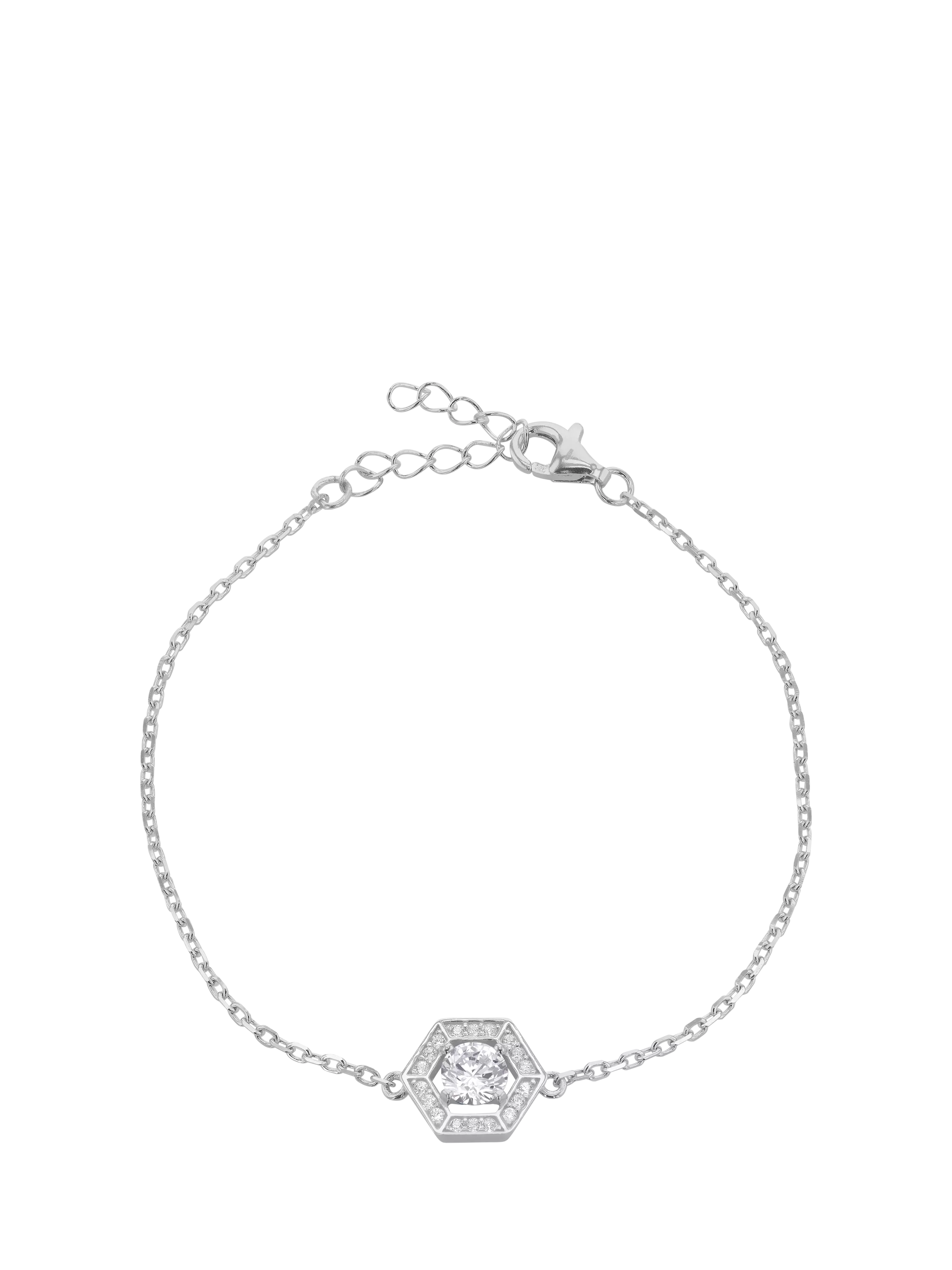IBB charm bracelet round cubic zirconia halo - British product