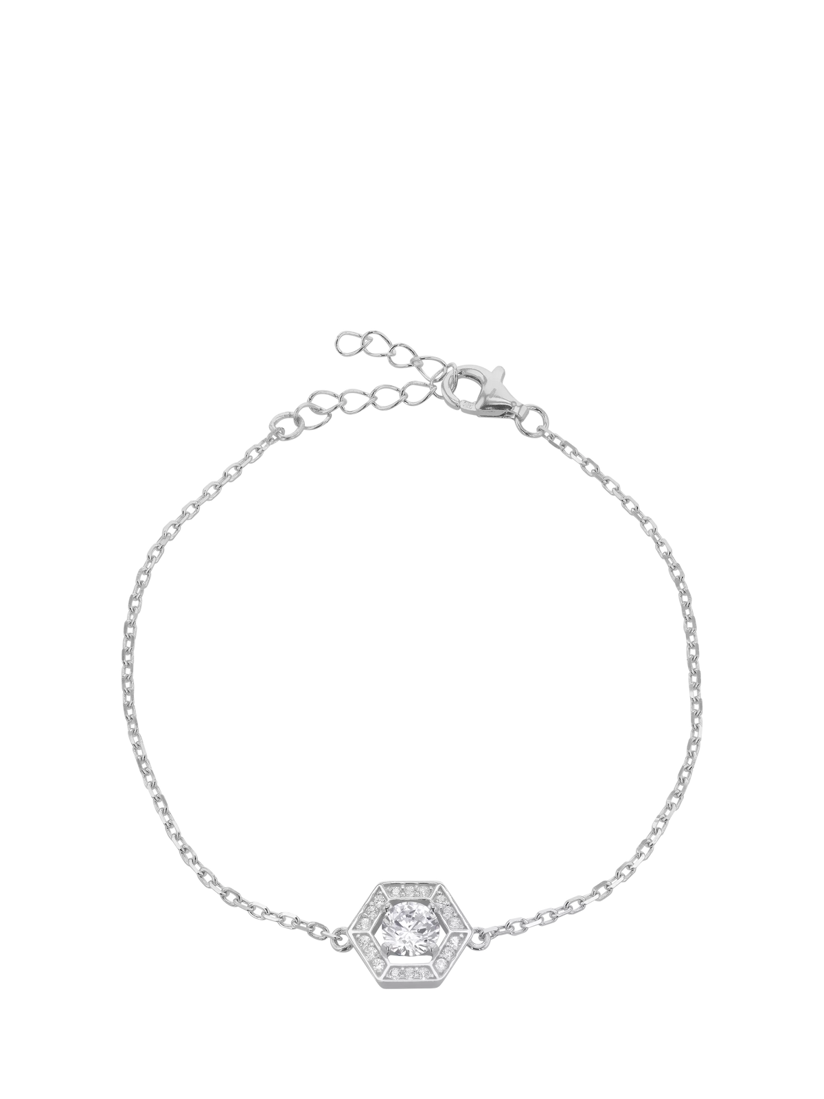 IBB charm bracelet round cubic zirconia halo - British product