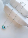 IBB Paua shell heart pendant bracelet 18-20cm - British product