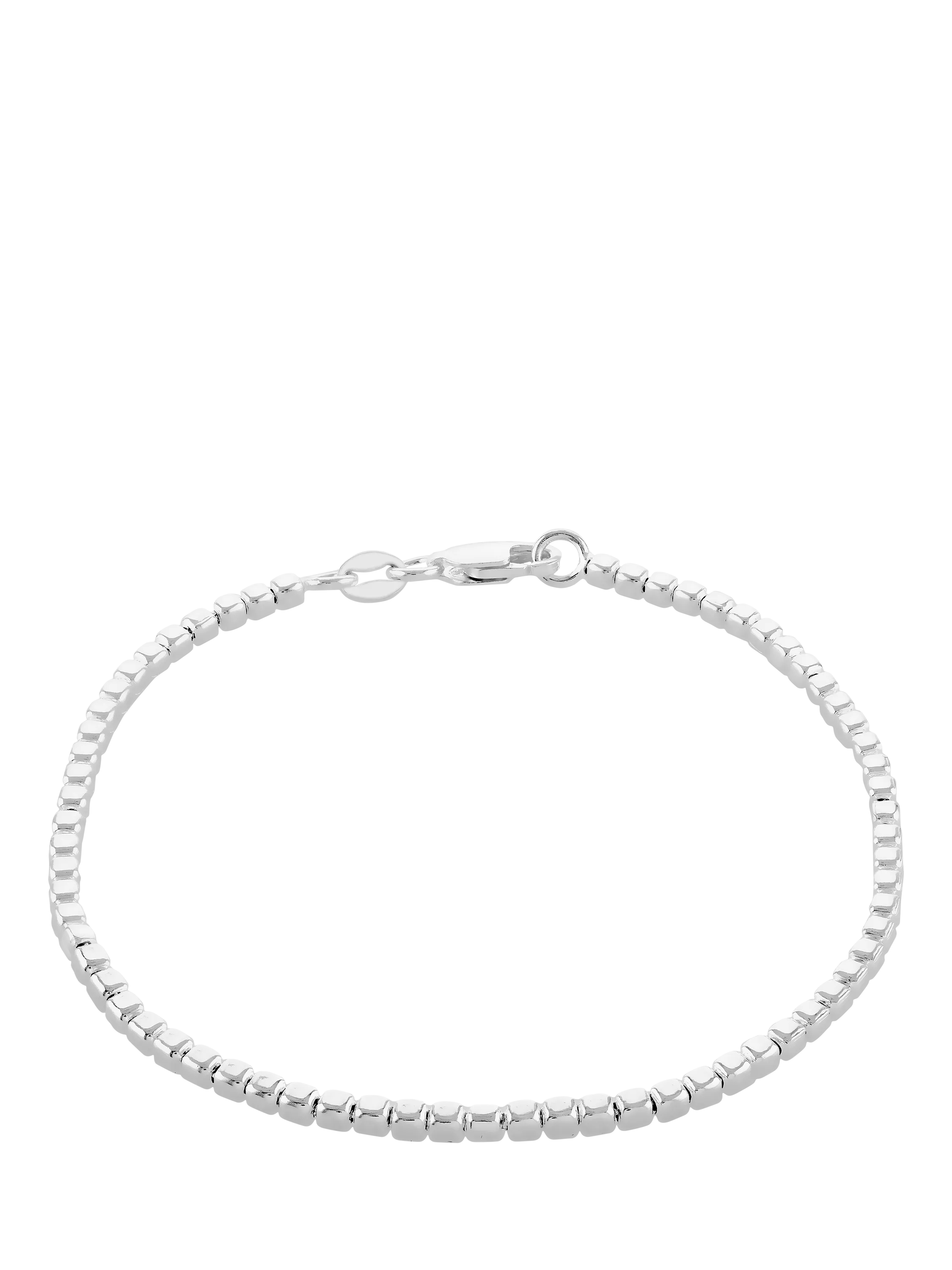 IBB sterling silver square bead bracelet (British brand)