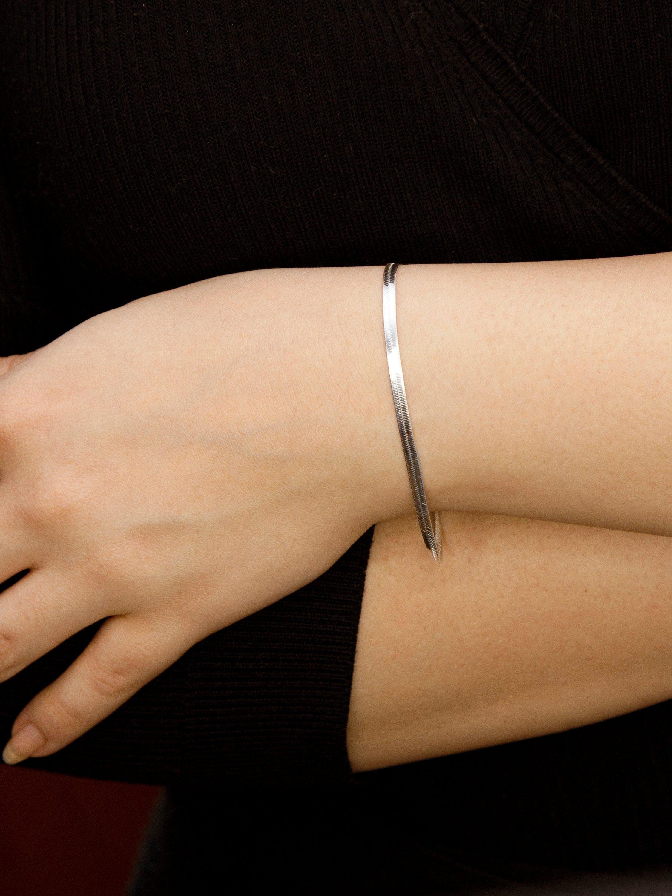 IBB sterling silver triple herringbone bracelet (British brand)