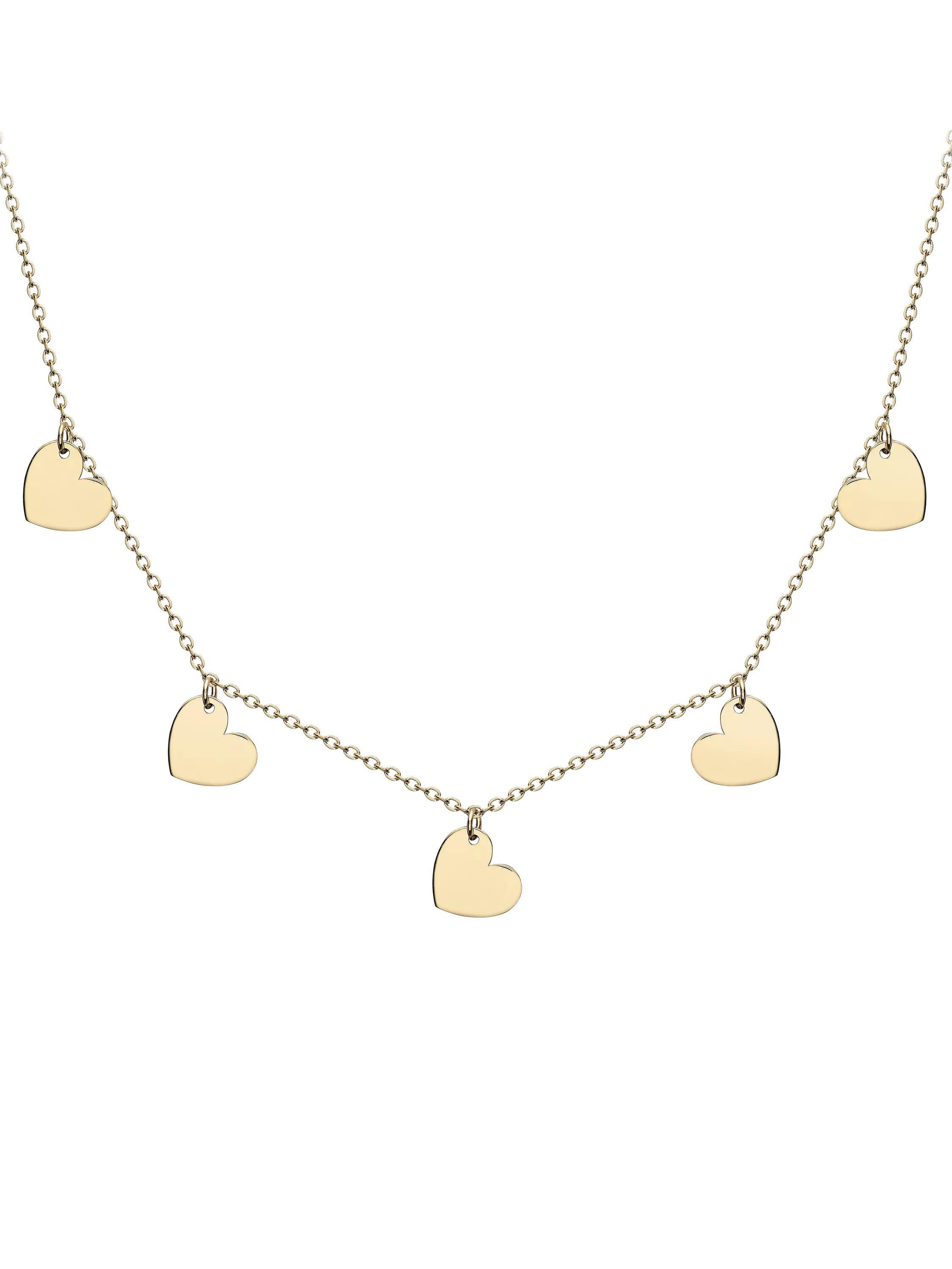 IBB 9ct yellow gold heart charm necklace - British product