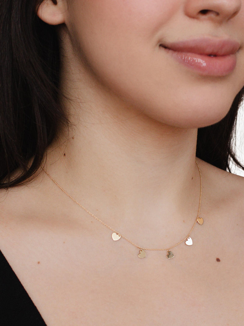 IBB 9ct yellow gold heart charm necklace - British product