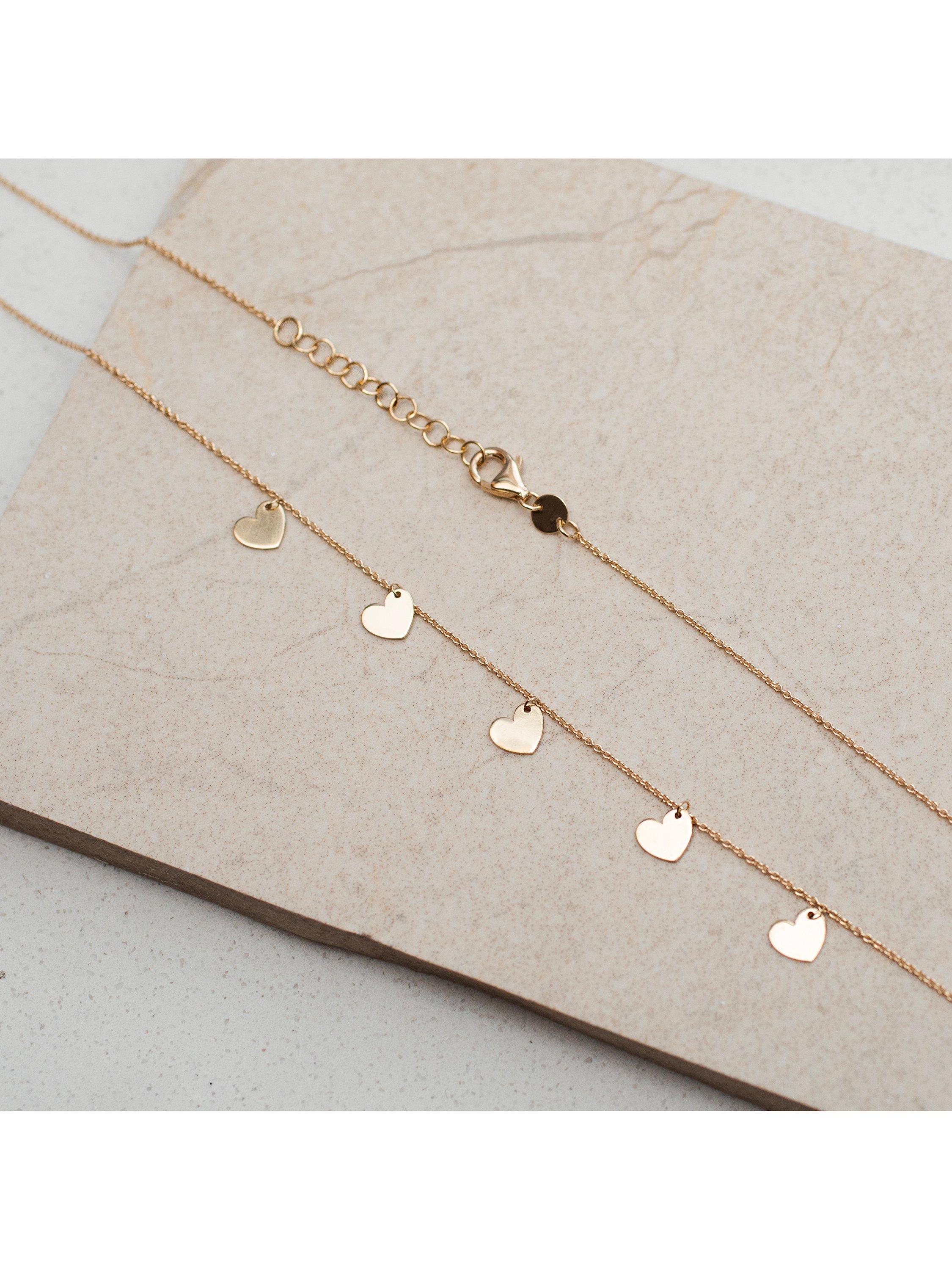 IBB 9ct yellow gold heart charm necklace - British product