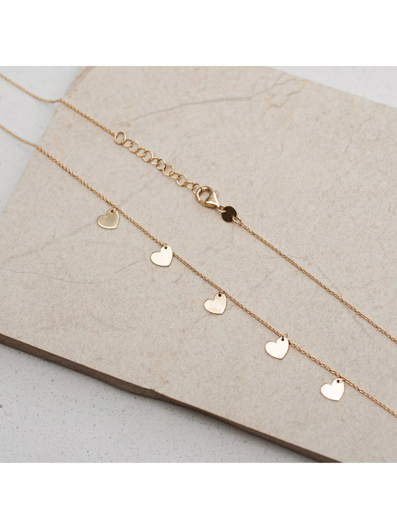 IBB 9ct yellow gold heart charm necklace - British product