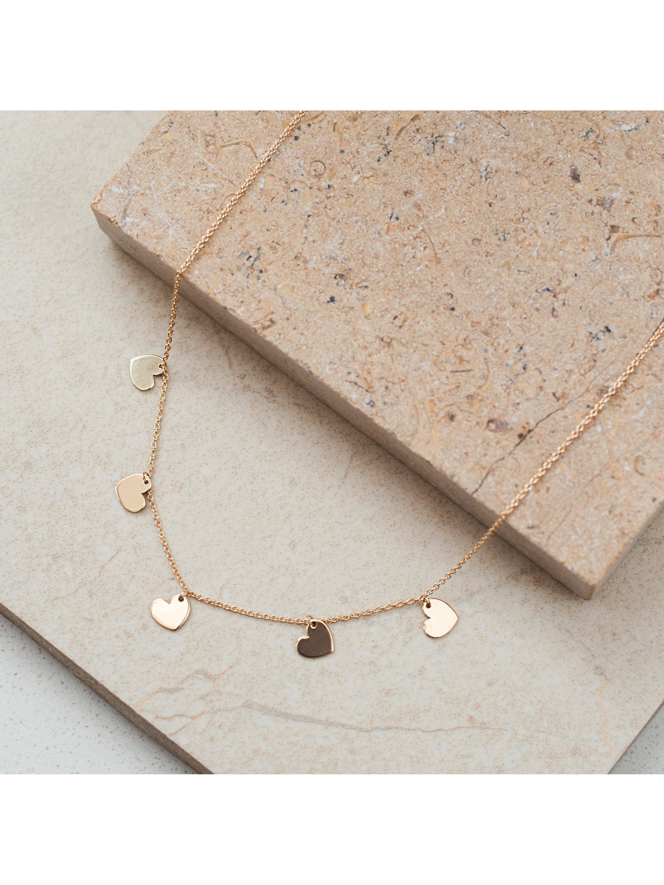 IBB 9ct yellow gold heart charm necklace - British product