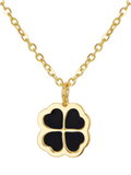 IBB 9ct yellow gold onyx petal pendant necklace, imported from the UK
