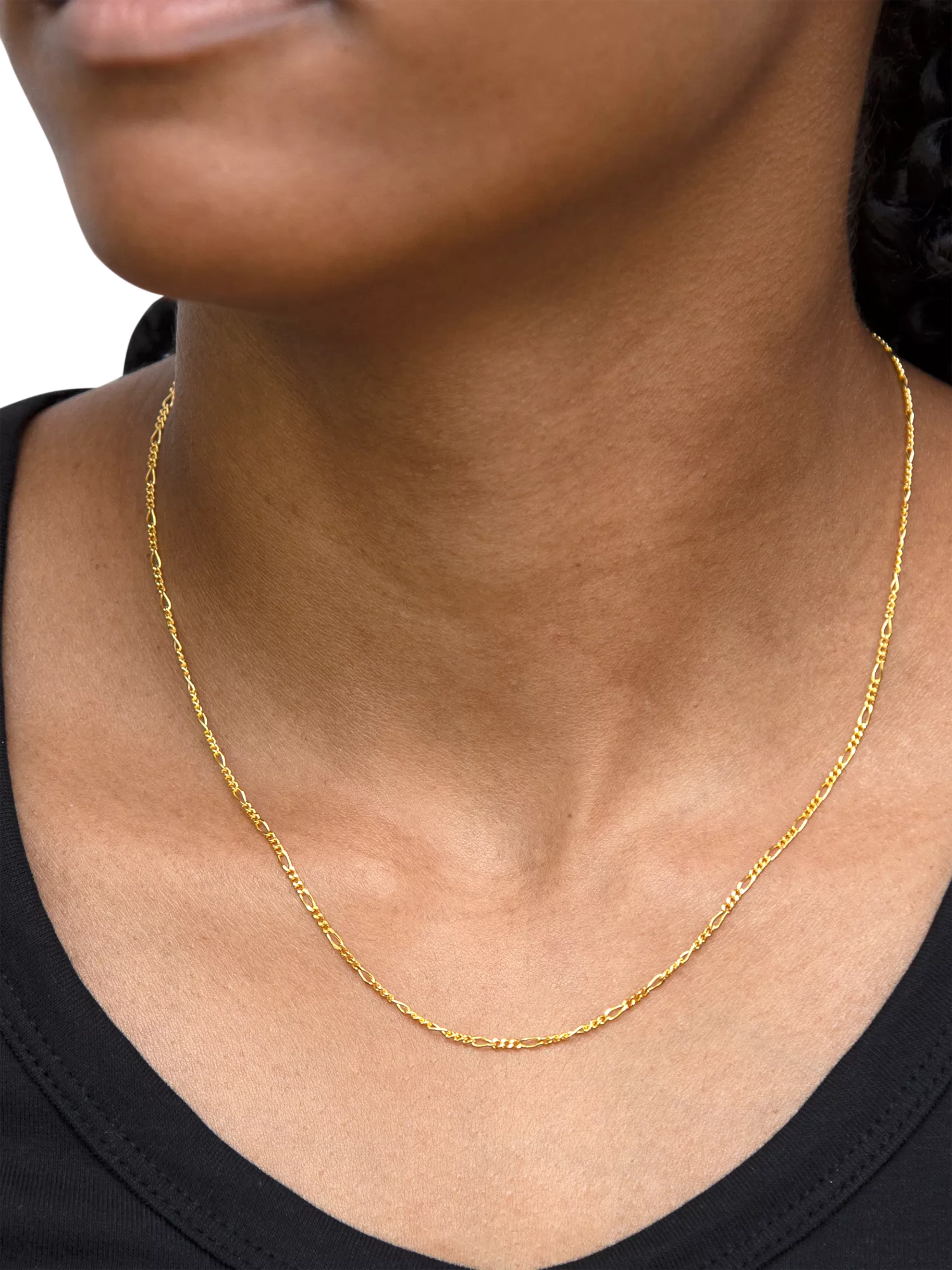 IBB Figaro chain necklace gold plated sterling silver - British product