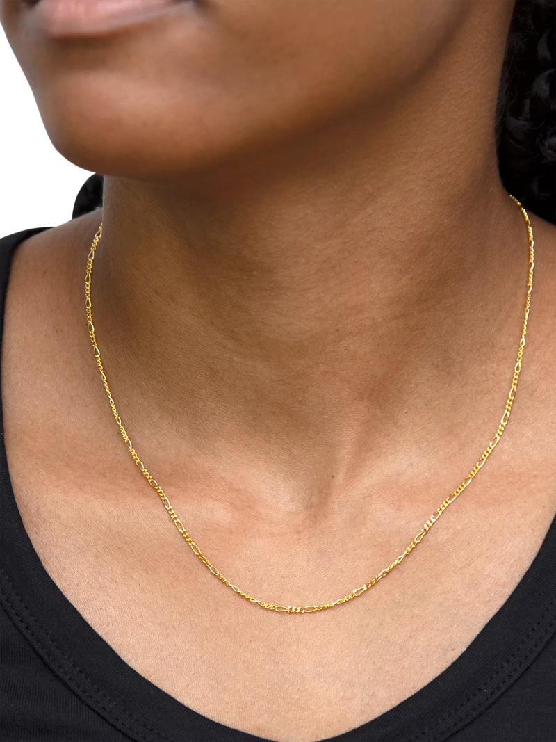 IBB Figaro chain necklace gold plated sterling silver - British product