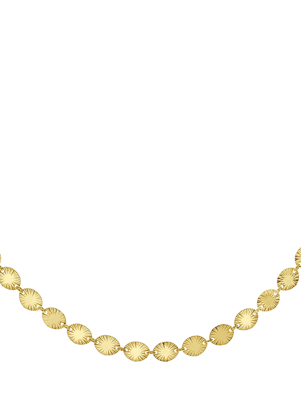 IBB starburst oval disc chain necklace gold, imported from the UK