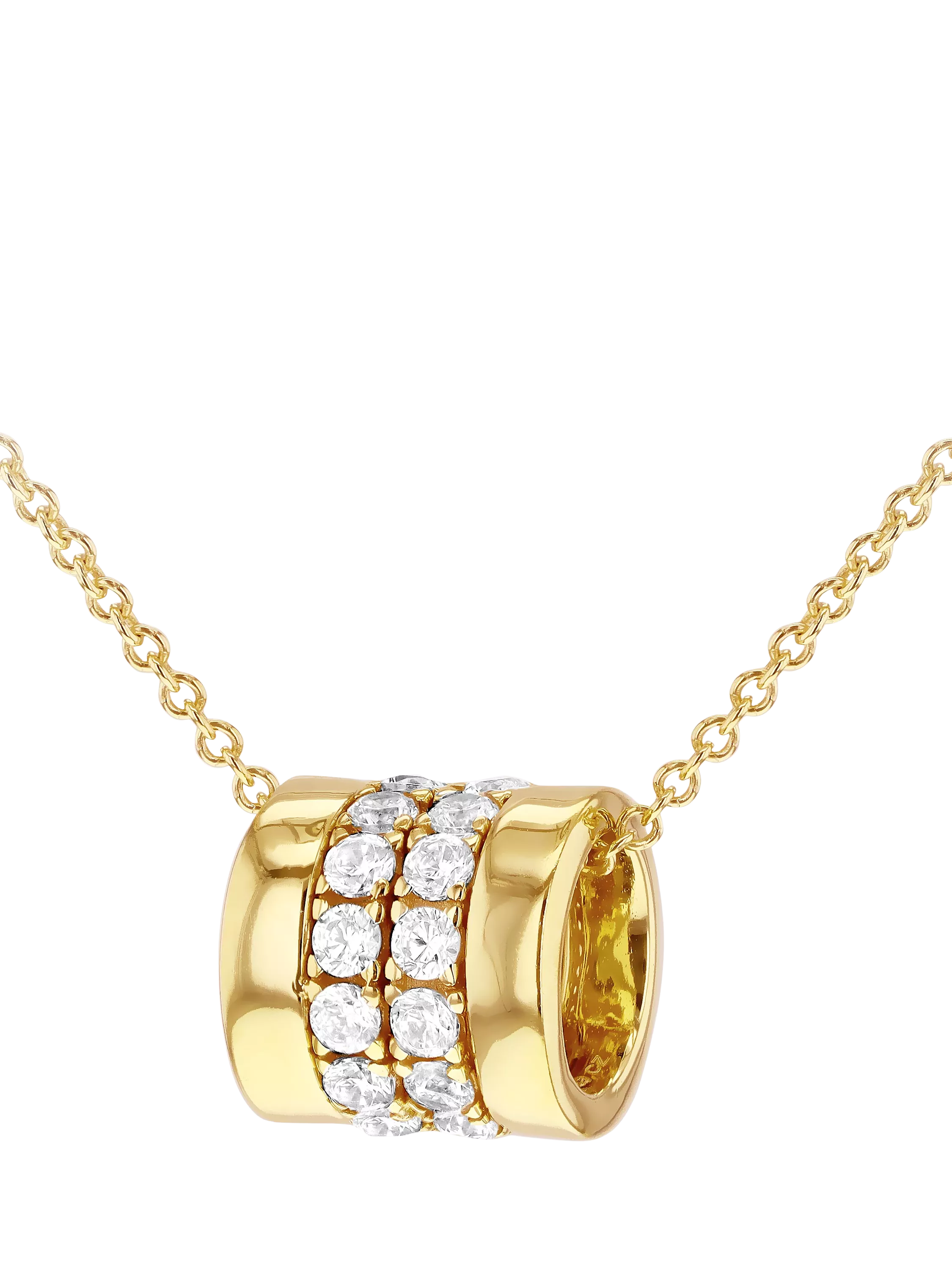 IBB 9ct yellow gold cubic zirconia ring necklace - British product