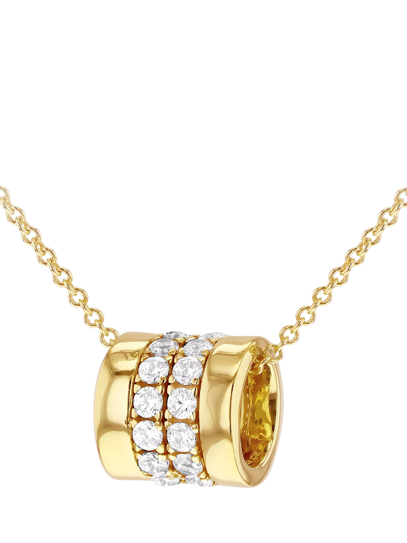 IBB 9ct yellow gold cubic zirconia ring necklace - British product