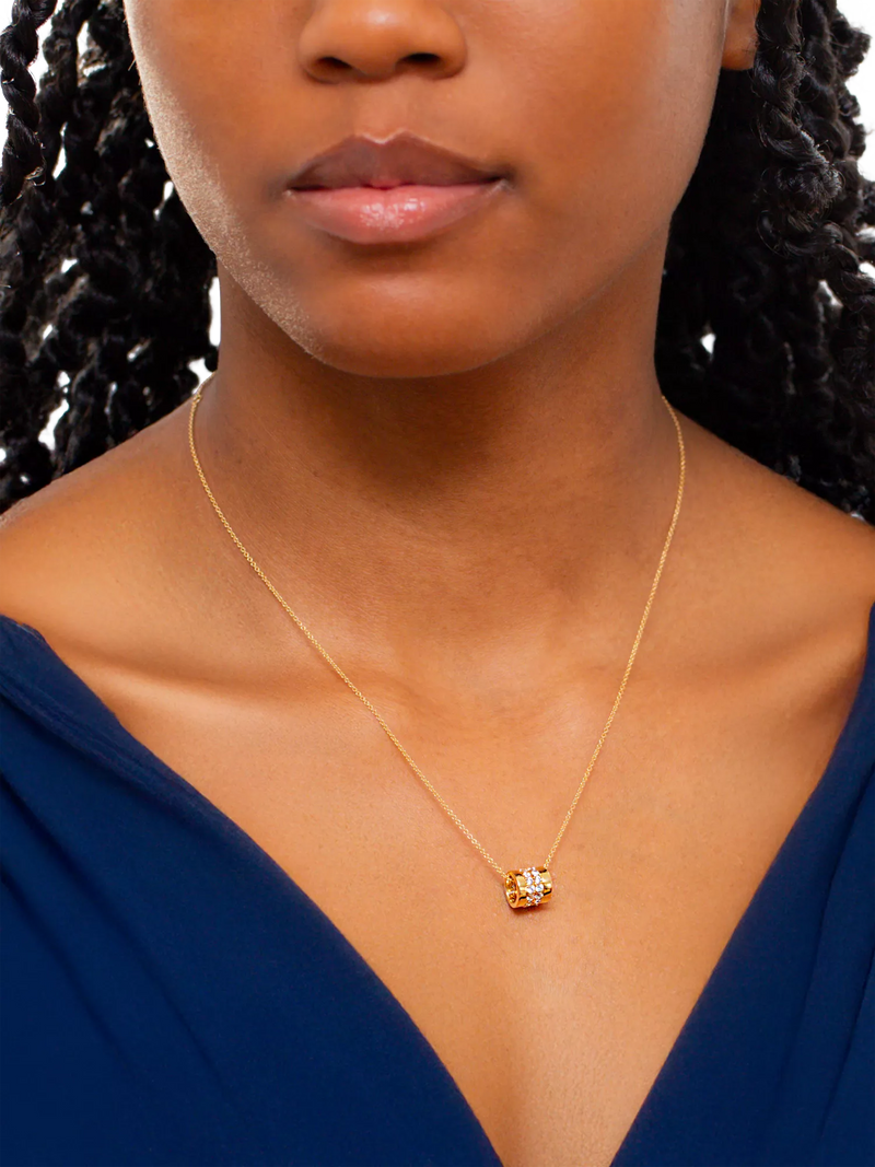IBB 9ct yellow gold cubic zirconia ring necklace - British product