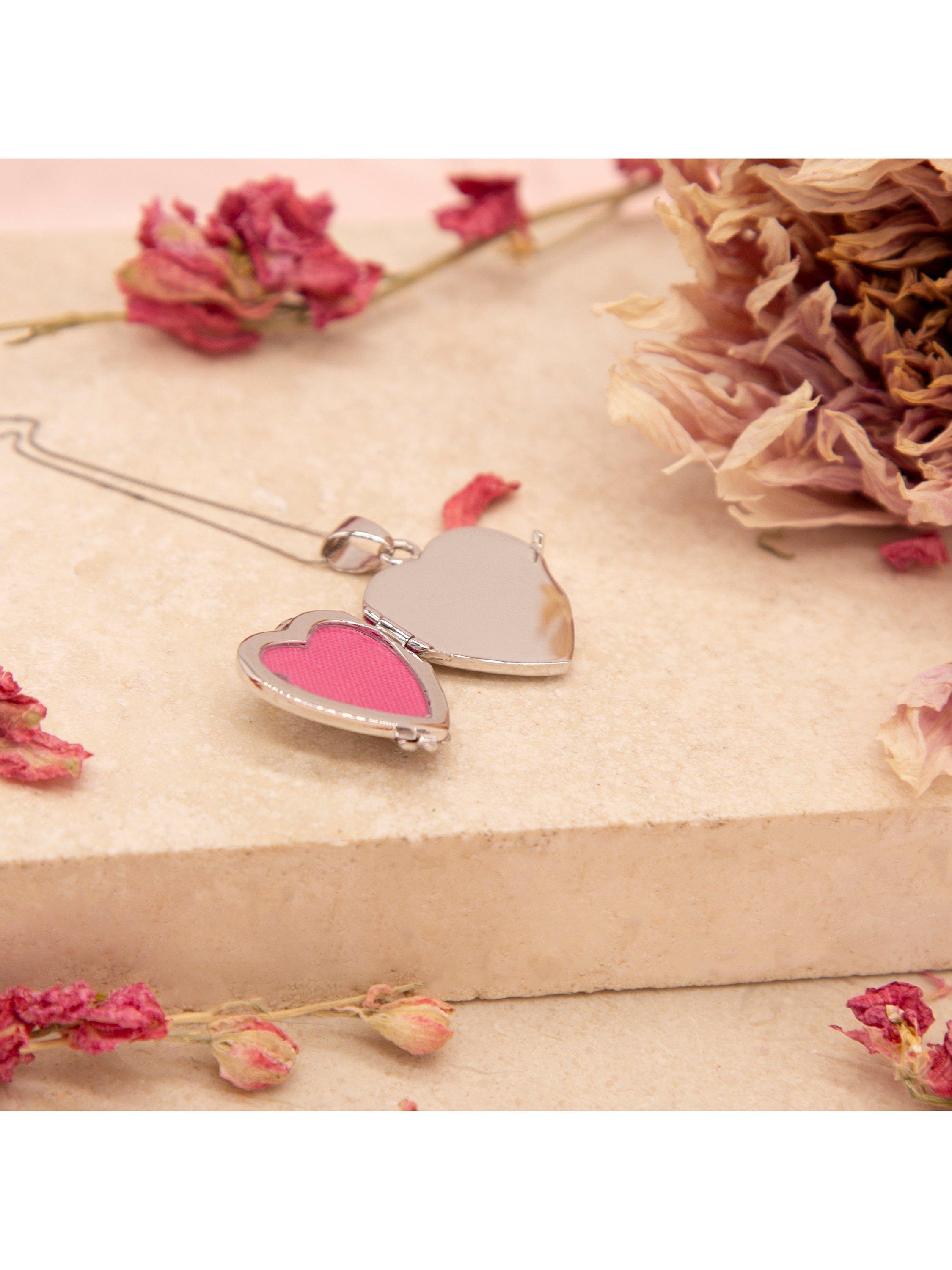 IBB sterling silver angel wing heart locket pendant necklace - British product