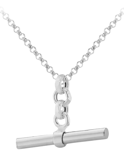 John Lewis IBB Sterling Silver Belcher T-Bar Pendant Necklace 41-46cm- Buy online at McGrocer