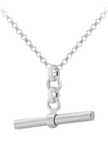 IBB sterling silver belcher T-bar pendant necklace 41-46cm (British brand)