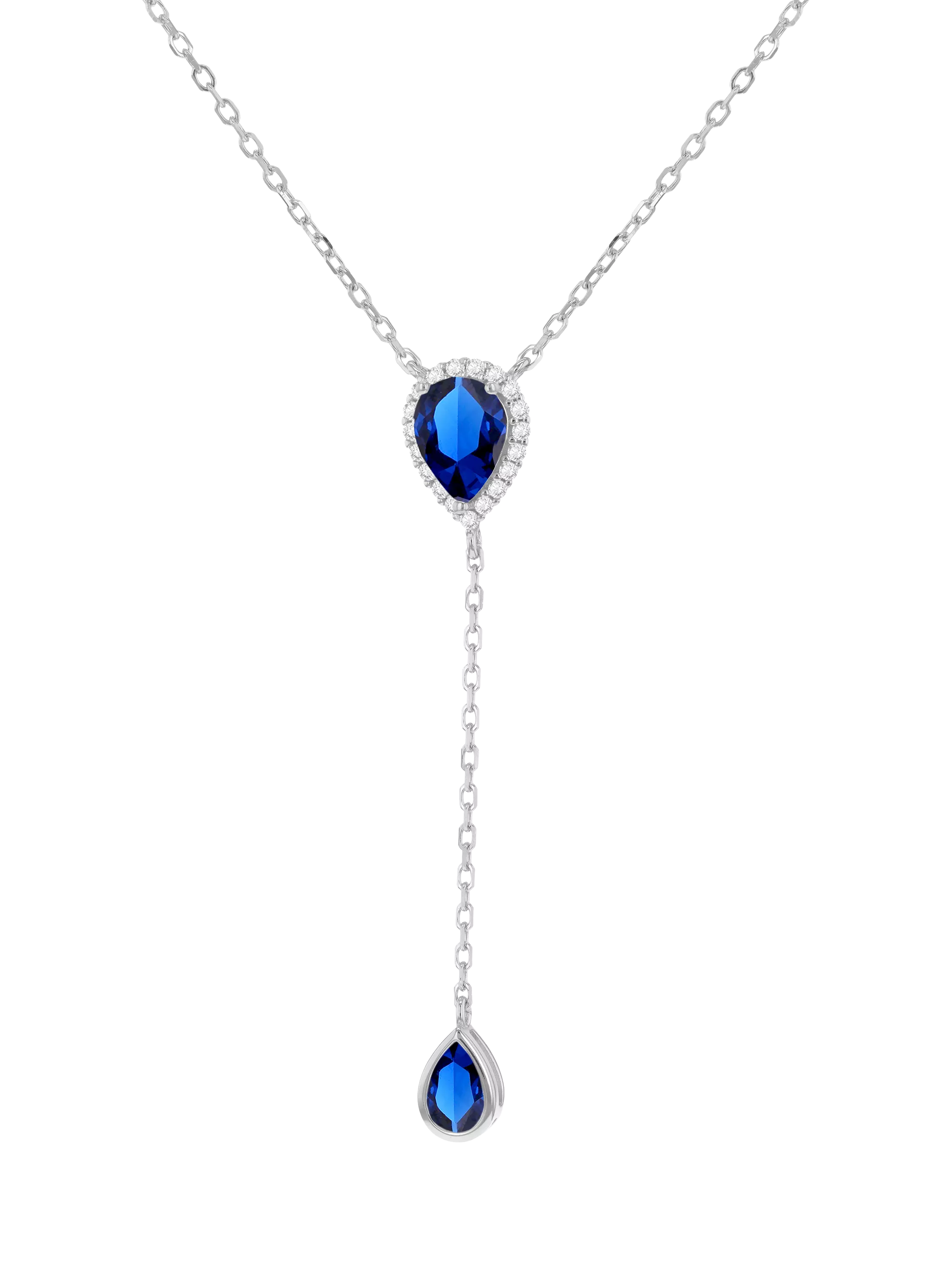 IBB cubic zirconia teardrop lariat necklace, imported from the UK