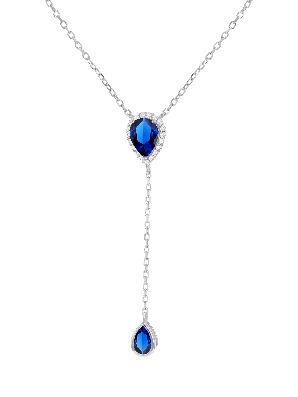 IBB cubic zirconia teardrop lariat necklace, imported from the UK