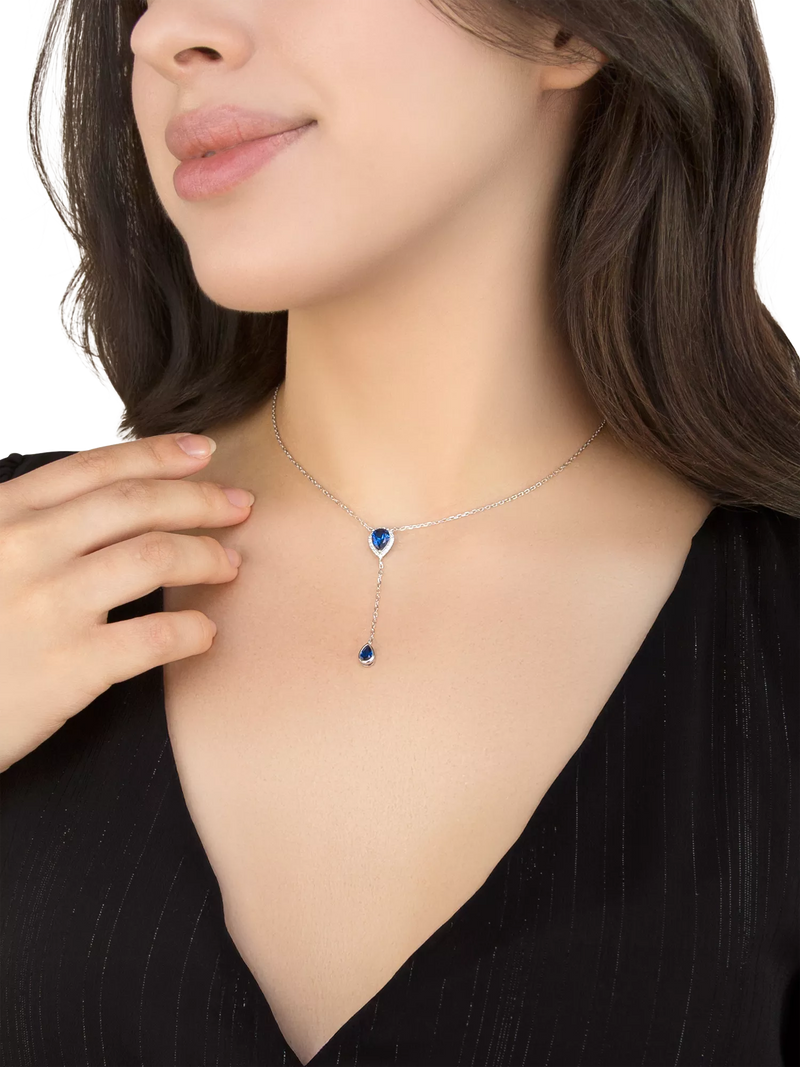 IBB cubic zirconia teardrop lariat necklace, imported from the UK