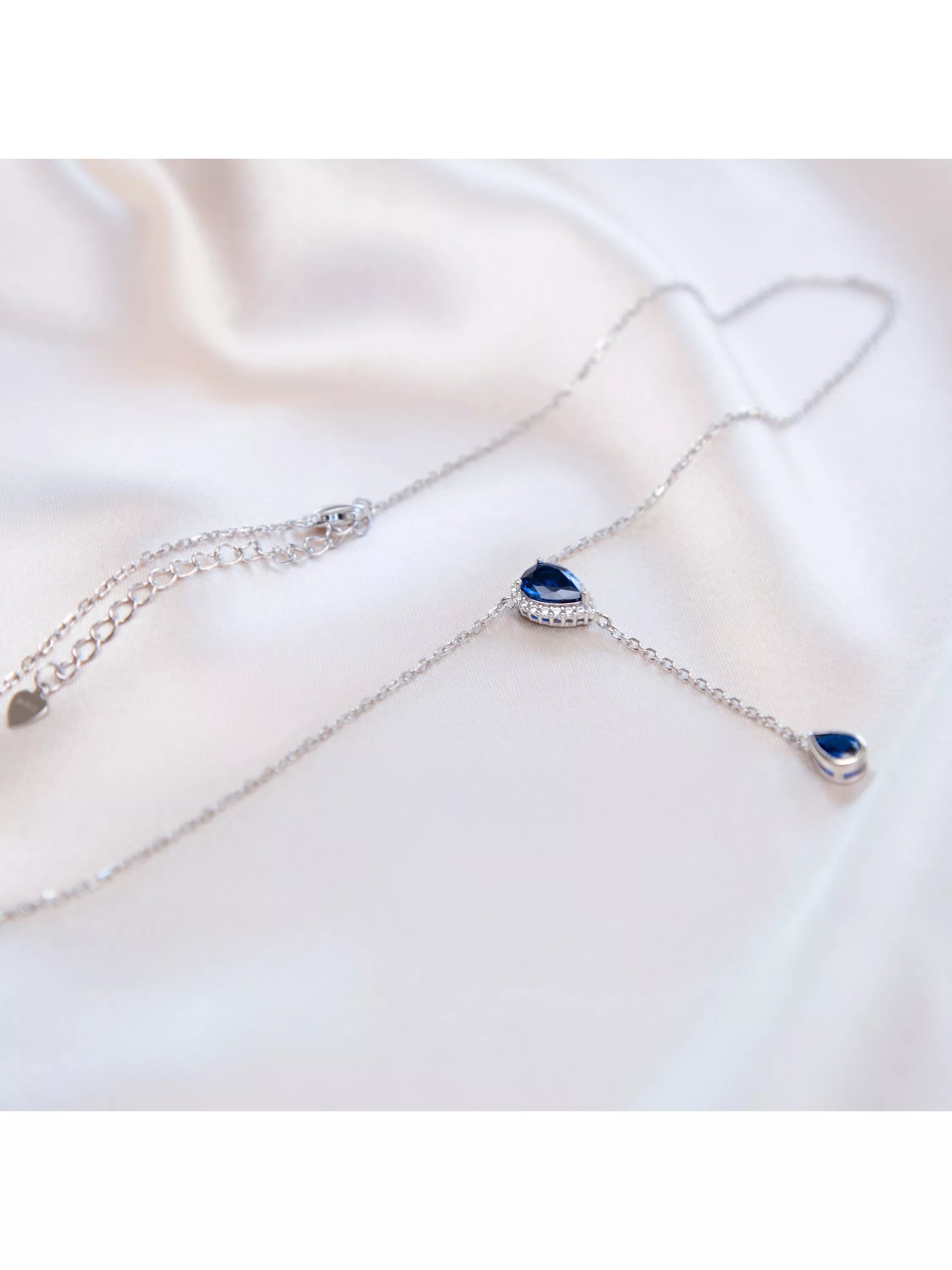 IBB cubic zirconia teardrop lariat necklace, imported from the UK