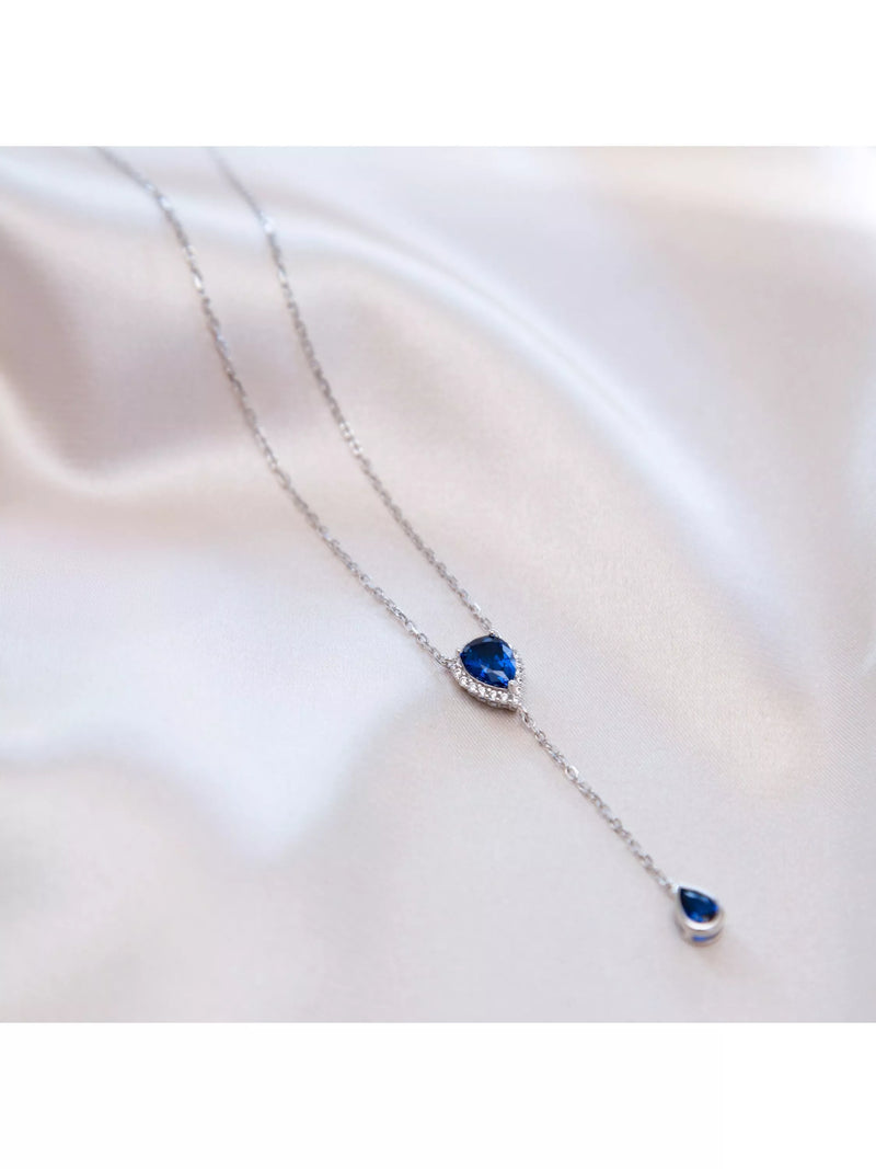 IBB cubic zirconia teardrop lariat necklace, imported from the UK