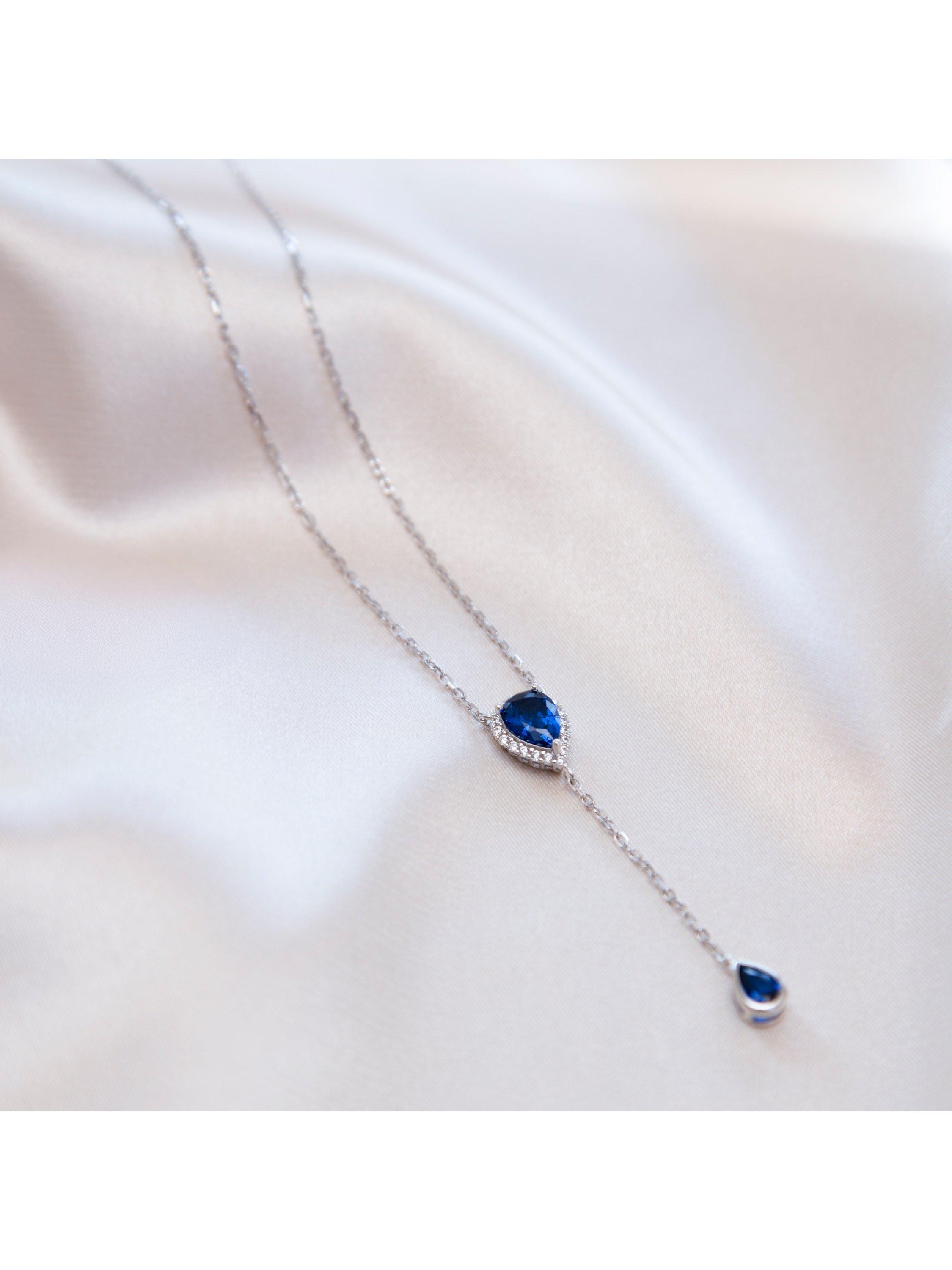 IBB cubic zirconia teardrop lariat necklace, imported from the UK
