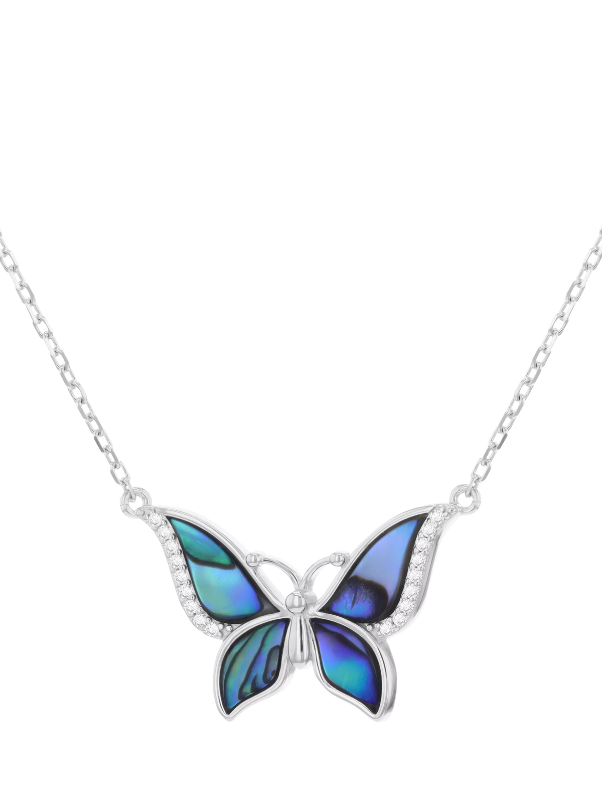 IBB Paua shell butterfly pendant necklace (British brand)