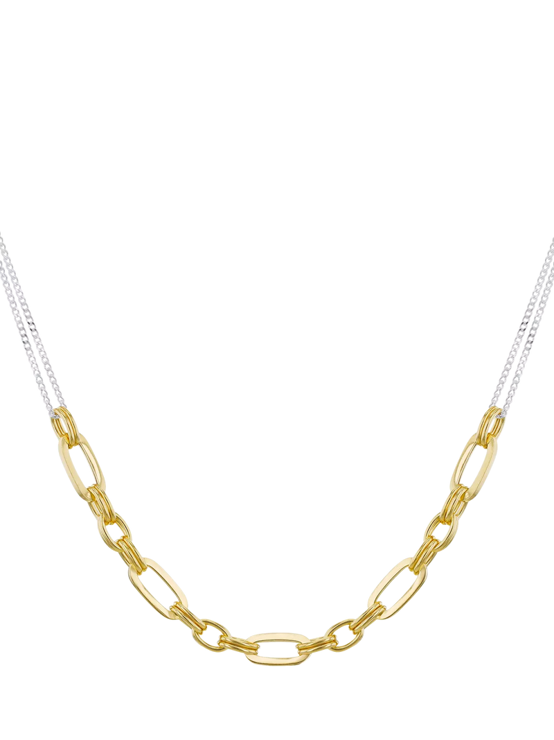 IBB two tone paper link curb chain 43-46cm (British brand)