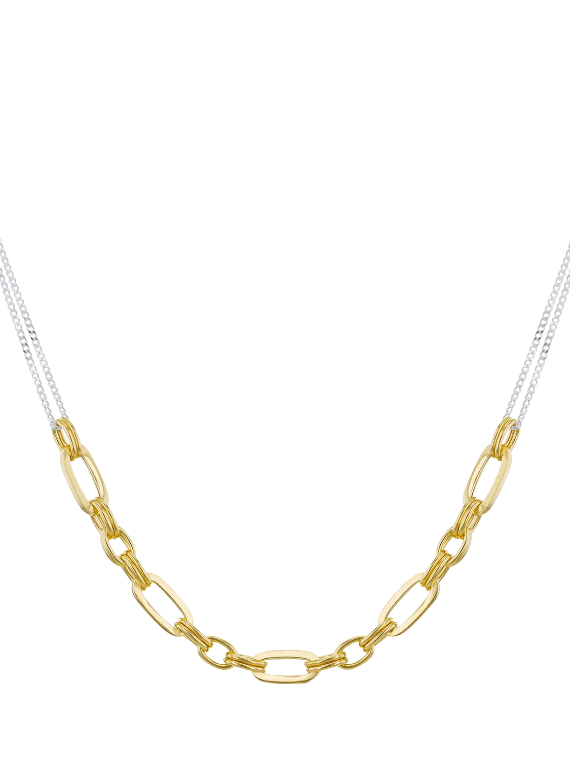 IBB two tone paper link curb chain 43-46cm (British brand)