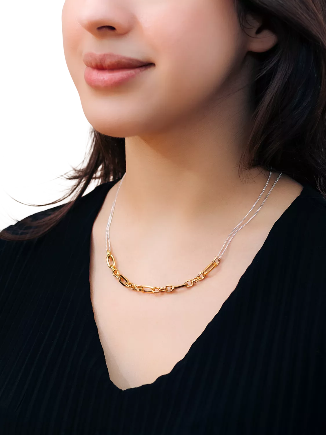 IBB two tone paper link curb chain 43-46cm (British brand)
