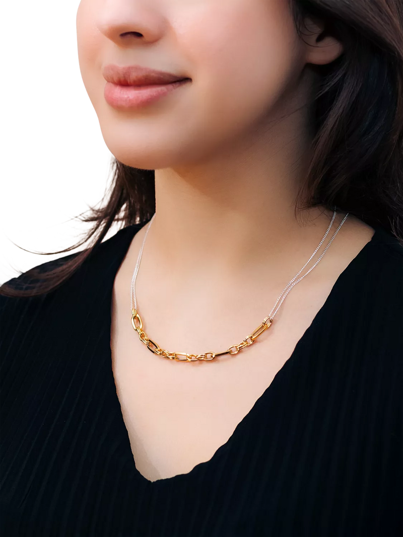 IBB two tone paper link curb chain 43-46cm (British brand)