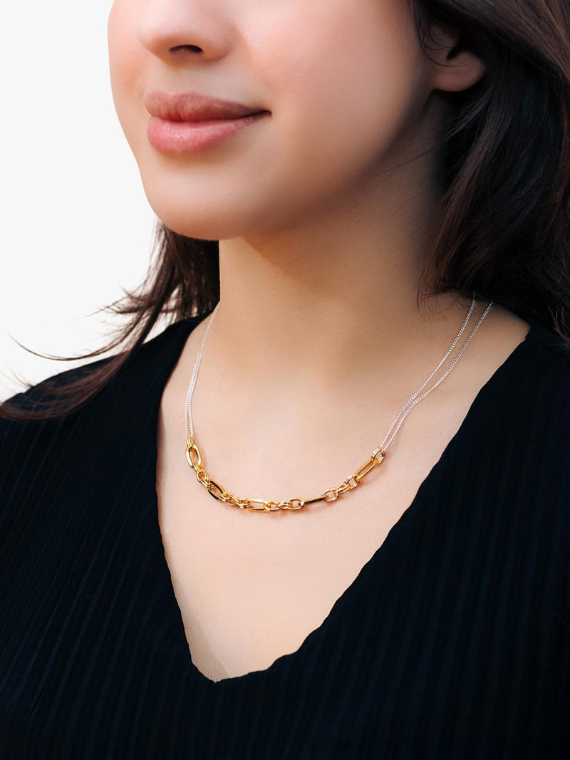IBB two tone paper link curb chain 43-46cm (British brand)