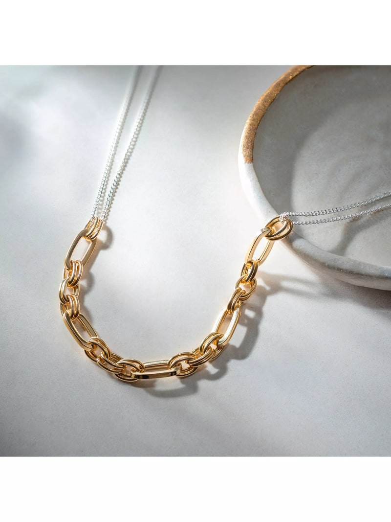 IBB two tone paper link curb chain 43-46cm (British brand)