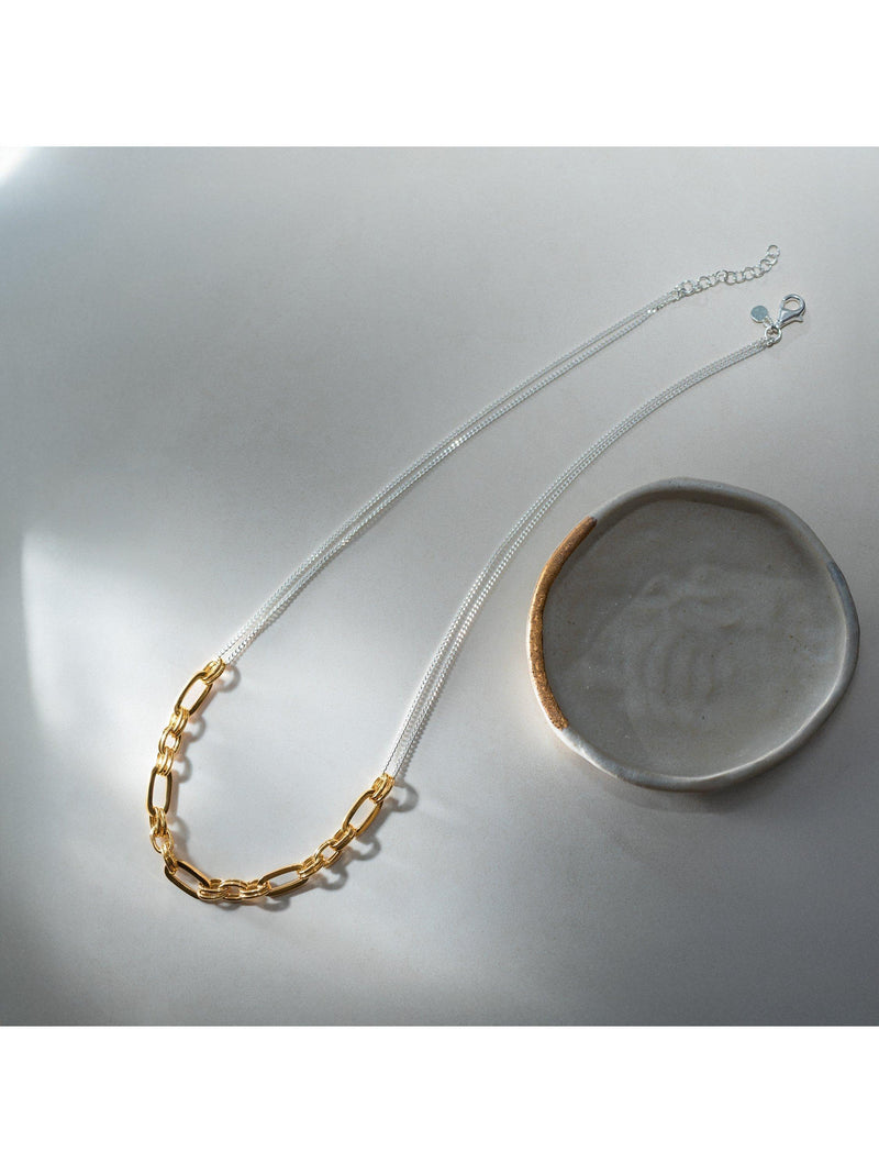 IBB two tone paper link curb chain 43-46cm (British brand)