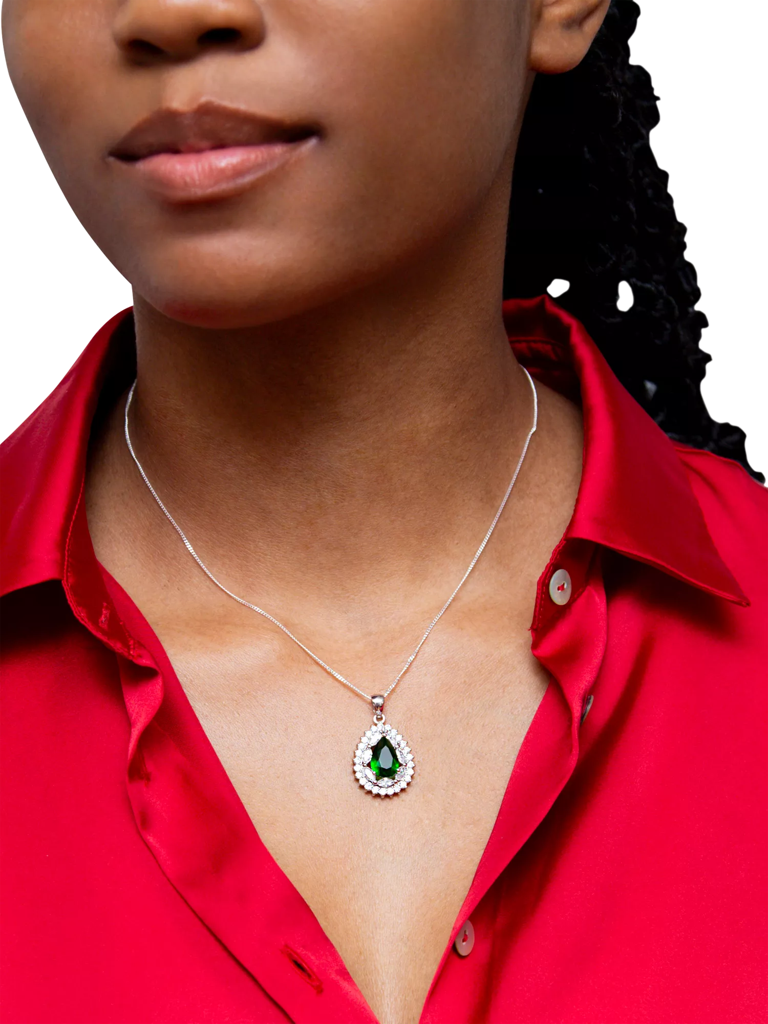 IBB sterling silver cubic zirconia pendant necklace - British product